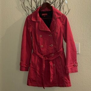 Merona Women's Vibrant Red Trench Coat